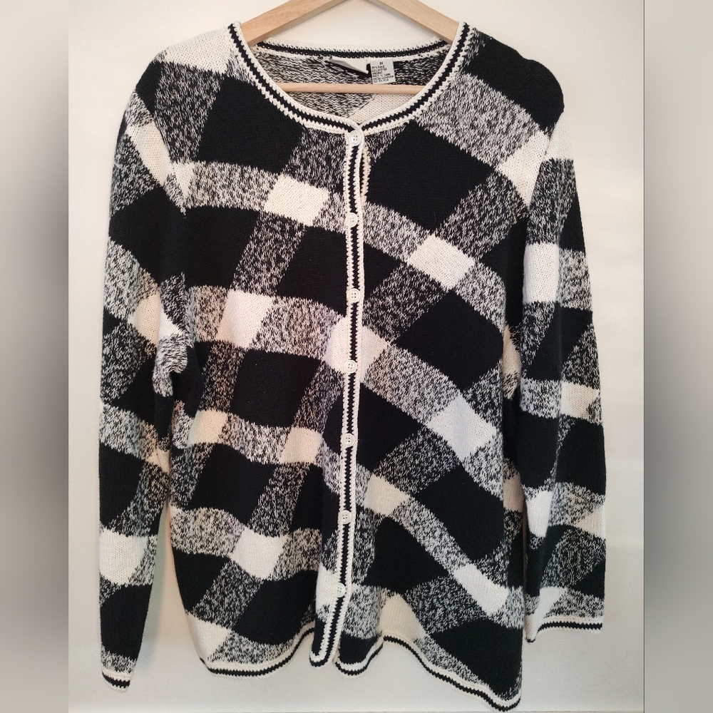 Vintage Plaid Cardigan- Size 1X